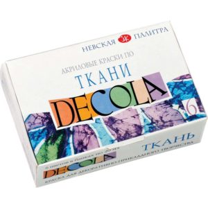 Набор акриловых красок по ткани Decola 6 цв